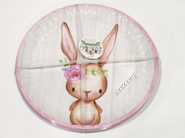 8pc Bunny Boulevard Easter Bunny Rabbit Melamine Dinner Plates 10.5&quot; - £23.22 GBP