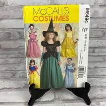 McCalls Sewing Pattern 5494 Child Girls Witch Princess Costume New Uncut - $8.35