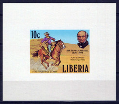 Liberia 843 MNH Imperf Deluxe Sheet Horses Cowboy Zayix Stamps 0125M0237 - £8.08 GBP