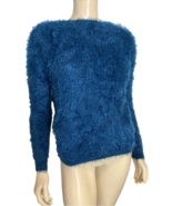 The Limited Women&#39;s V-Back Fuzzy Sweater Cadet Blue Small NWT - $28.49