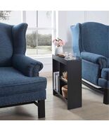 Slim End Tables w/ Drink Cup Holders &amp; Shelf Wooden Narrow Furniture in ... - $62.36+