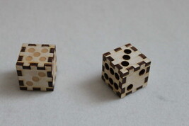 Different Quirky Wooden Craft Dice 1&#39; Set of 2 - £5.97 GBP