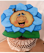Blue Flower Jar Topper, Handmade, Cookie Jar Lid, Gallon Size, Jar Lids - $62.70 CAD