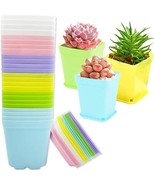 3 Inch Nursery Flower Pots 24 PACK Multi Square Plastic Plant Pots with ... - $9.99