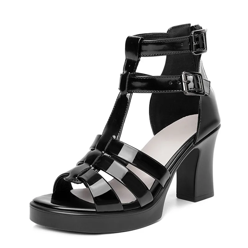 Luxury Design Gladiator Sandals For Women High Heel Buckle Strap Open To... - $58.08