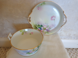 2 Pc. Nippon Hand-Painted Nut Tray &amp; Candy Dish (#2870).  - £29.50 GBP