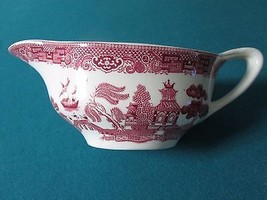 Johnson Brothers England &quot;Willow&quot; Pattern Red Transfer Gravy Boat, [93b] - £42.52 GBP