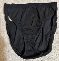 Vintage Jockey Logo Waistband hi-cut Briefs Black size 6 cotton NWOT - $425.43 MXN