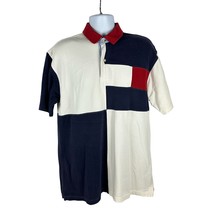 Tommy Hilfiger Mens Colorblock Polo Shirt Size Large 100% Cotton Made In... - £17.99 GBP