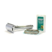 Edwin Jagger Chrome-Plated Lined Handle Double-Edge Safety Razor  - £37.16 GBP