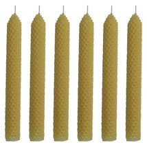 6 Set 1&quot; x 8&quot; Pure Natural Handmade Beeswax Honeycomb Hand Rolled Taper Candles - £18.37 GBP