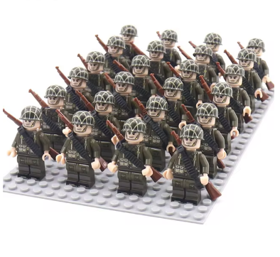 WW2 24pcs/Lot Military Soldiers Building Blocks Figures Bricks Toys US Army B