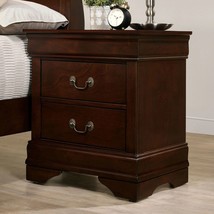 1pc Nightstand Cherry Finish Louis Philippe Solid Wood English - Cherry - £172.00 GBP