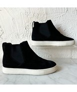Vince Newlyn Black Suede Leather High Top Pull On Sneaker + Dust Bag-Wom... - $71.46 CAD