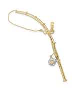 10K Two Tone Gold Fishing Pole with Reel Pendant - €283,15 EUR