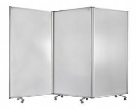 71" White Iron Folding Three Panel Screen Room Divider - $36,746.72 MXN