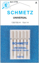 Schmetz Universal Machine Needles-Size 16/100 5/Pkg - £11.87 GBP