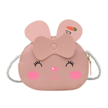 Pink Bunny Zippered Crossbody Purse with Braided Strap - New - $14.99