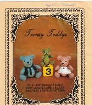 Vintage Sewing Pattern Bear Toy Sewing Centipede Teensy Teddys Jointed A... - $12.19