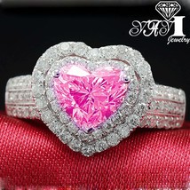 YaYI Fashion Women Jewelry Ring 2.9CT Pink Zircon CZ Silver Color Engagement Rin - £7.71 GBP