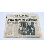 ORIGINAL Vintage July 23 1969 Apollo 11 Splashdown PA Daily News Newspaper - £77.84 GBP