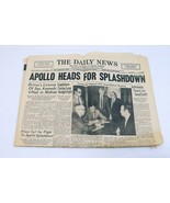 ORIGINAL Vintage July 23 1969 Apollo 11 Splashdown PA Daily News Newspaper - £73.99 GBP