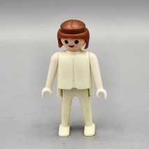 Playmobil Figure Woman Mom Mother Brown Hair White Blouse Family Geobra 1974 70s - £2.46 GBP