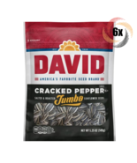 6x Bags David Jumbo Cracked Pepper Sunflower Seed | 5.25oz | Salted &amp; Ro... - $35.97 CAD