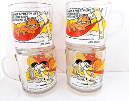 Lot 4 Vintage 1978 McDonalds Garfield Coffee Cups Mugs Jim Davis Collectible - $19.79