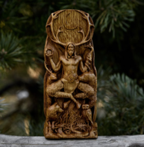 Cernunnos Cernun Wood Horned God Celtic Altar Statue Pagan Wiccan Druid New Gift - £79.22 GBP