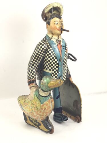 VINTAGE 1930'S, MARX TIN WIND-UP TOY, "JOE PENNER “WANNA BUY A DUCK!” GOO-GOO - $367.49