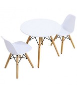 Kid&#39;s Modern Dining Table Set with 2 Armless Chairs - Color: White - $168.26