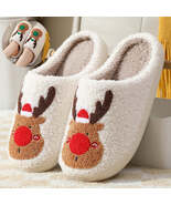 Christmas Shoes Winter Home Slippers Elk Soft Cozy Bedroom Slipper Slip ... - $26.50