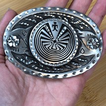 Man in the Maze Symbol of Life Belt Buckle Etched - £23.20 GBP