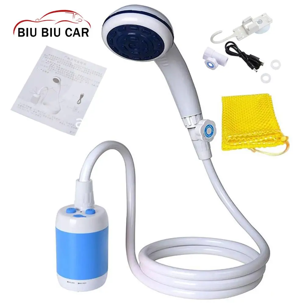 Portable Camping Shower 12v Auto Handheld Outdoor Camp Shower Pump With Hose - £18.54 GBP+