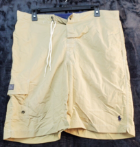 Polo Ralph Lauren Shorts Mens Medium Tan 100% Nylon Flat Front Pocket Dr... - $16.59
