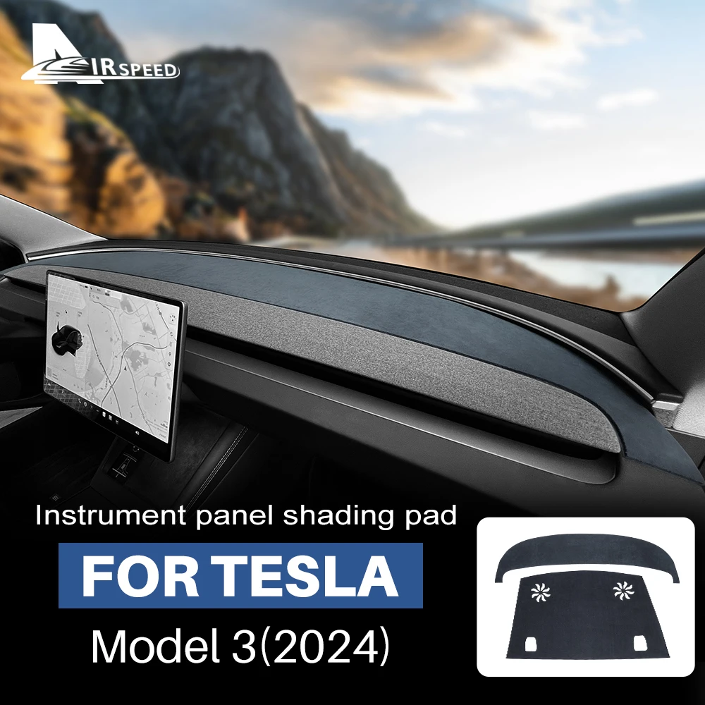 Top Flannel Dashboard Cover Pad for Tesla Model 3 Highland 2024-up Sunshade - £20.85 GBP+