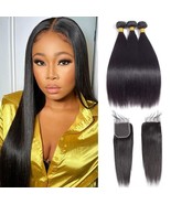 Kapelli Brazilian Human Virgin Remy Hair Straight Bundles 12/14/16+10 In... - $59.39