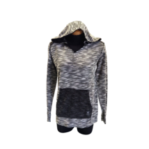 Premium Xpression Sweater Womens Medium Gray Outdoor Hooded Pullover Knit - $15.88