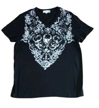 Guess Black Gothic Short Sleeve Tee shirt Size L/G Skulls And Flowers - £11.07 GBP