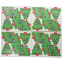 Vintage 1980 Hallmark Green Christmas Tree Name Gift Tag Stickers 24 80s... - £11.76 GBP