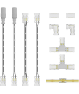Gingsow 2Pin 8Mm COB LED Strip Light Connectors Set Gapless Solderless C... - £11.88 GBP
