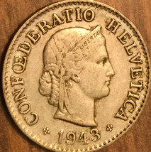 1943 Switzerland 5 Rappen Coin - £1.67 GBP