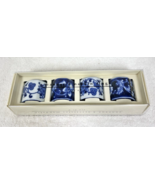 Pier 1 MANDARIN Napkin Rings Cobalt Blue White Floral Porcelain 8 Total ... - $24.26