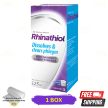 1 X Rhinathiol Dissolves &amp; Clears Phlegm Cough Syrup 125ml - £26.66 GBP