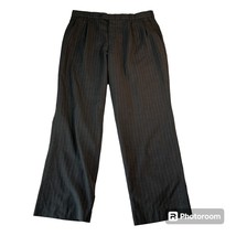 Lands&#39; End Men&#39;s 37 Grey Pin Stripe Pleated Front 100% Wolle Dress Pants - $23.36