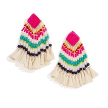 Long Tassel Earrings Handmade Beaded Bohemian Women Ethnic Jewelry - £22.53 GBP