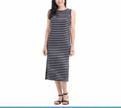 Hilary Radley Womens Terry Dress Color Navy/Off-White Stripe Size X-Large - £31.24 GBP