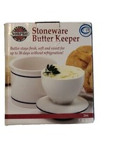 Norpro Butter Keeper Dish  Glazed Ceramic Crock Keep Butter Fresh Counte... - £7.90 GBP