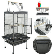 Bird Pet Cage 68&quot; Large Play Top Parrot Finch Cage Macaw Cockatoo 3 Doors - £174.01 GBP